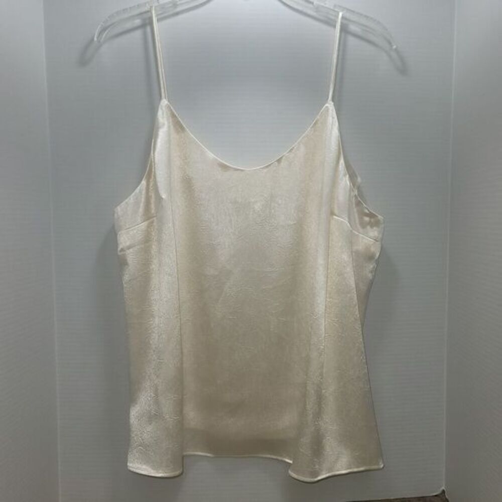 Nine West Women's Ivory silky crinkle camisole Satin soft Flowy